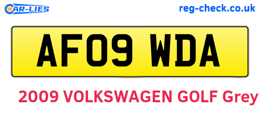 AF09WDA are the vehicle registration plates.