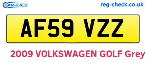 AF59VZZ are the vehicle registration plates.