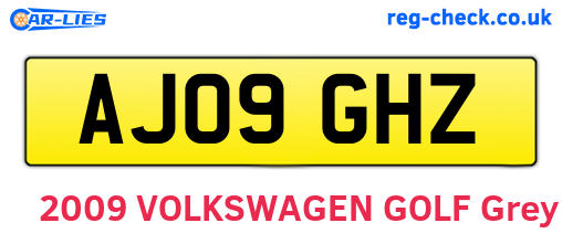 AJ09GHZ are the vehicle registration plates.
