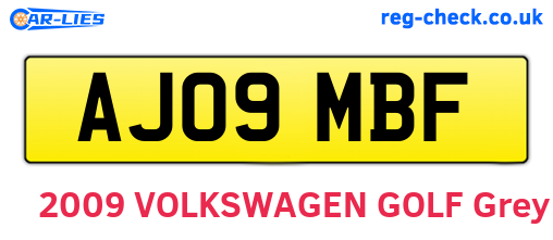AJ09MBF are the vehicle registration plates.