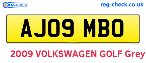 AJ09MBO are the vehicle registration plates.