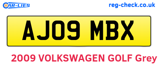 AJ09MBX are the vehicle registration plates.