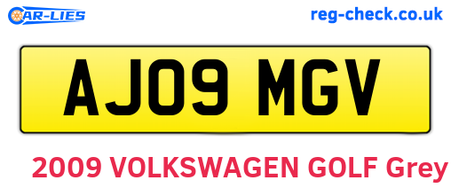 AJ09MGV are the vehicle registration plates.