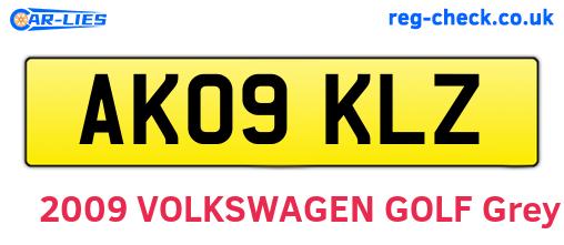AK09KLZ are the vehicle registration plates.
