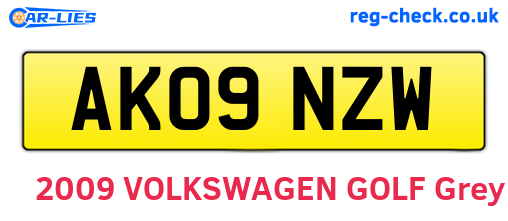 AK09NZW are the vehicle registration plates.