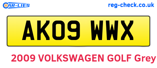 AK09WWX are the vehicle registration plates.