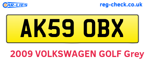 AK59OBX are the vehicle registration plates.