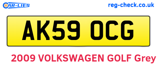 AK59OCG are the vehicle registration plates.