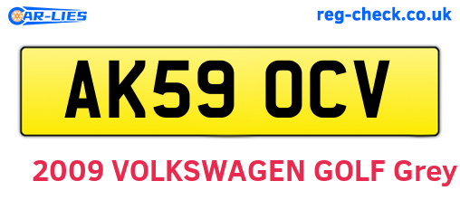 AK59OCV are the vehicle registration plates.
