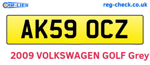 AK59OCZ are the vehicle registration plates.