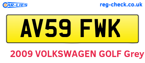 AV59FWK are the vehicle registration plates.