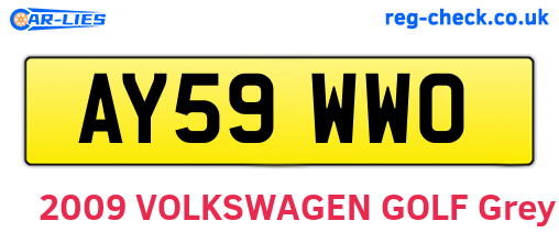 AY59WWO are the vehicle registration plates.
