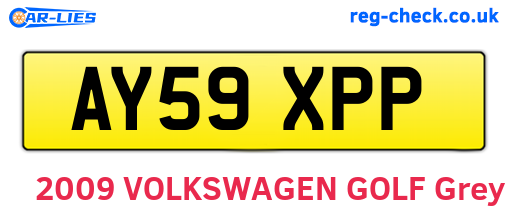 AY59XPP are the vehicle registration plates.