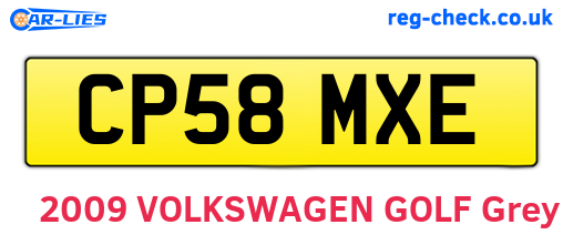 CP58MXE are the vehicle registration plates.
