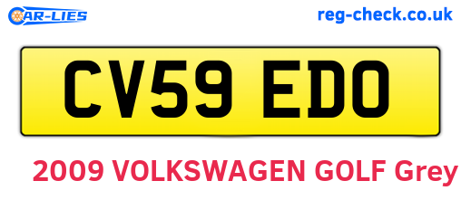 CV59EDO are the vehicle registration plates.