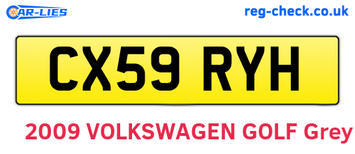 CX59RYH are the vehicle registration plates.