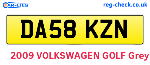 DA58KZN are the vehicle registration plates.