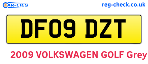 DF09DZT are the vehicle registration plates.