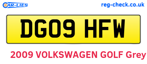 DG09HFW are the vehicle registration plates.