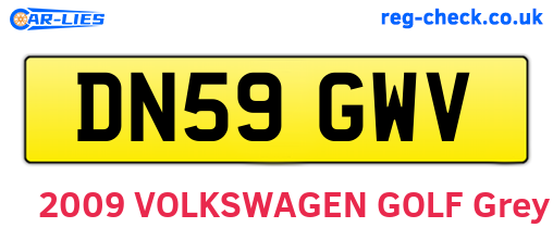 DN59GWV are the vehicle registration plates.
