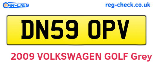 DN59OPV are the vehicle registration plates.