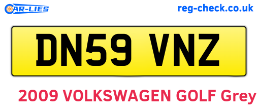 DN59VNZ are the vehicle registration plates.