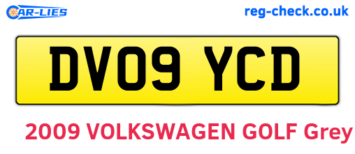 DV09YCD are the vehicle registration plates.