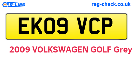 EK09VCP are the vehicle registration plates.