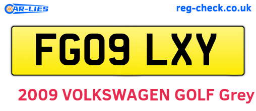 FG09LXY are the vehicle registration plates.