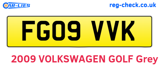 FG09VVK are the vehicle registration plates.