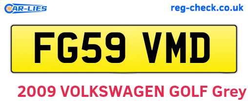 FG59VMD are the vehicle registration plates.