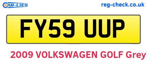 FY59UUP are the vehicle registration plates.