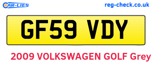 GF59VDY are the vehicle registration plates.