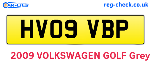 HV09VBP are the vehicle registration plates.