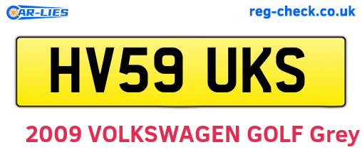 HV59UKS are the vehicle registration plates.