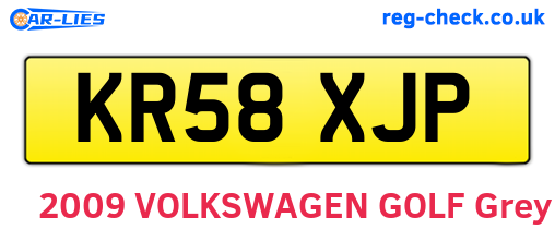 KR58XJP are the vehicle registration plates.