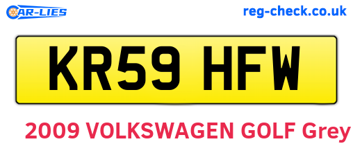 KR59HFW are the vehicle registration plates.