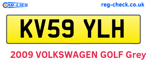 KV59YLH are the vehicle registration plates.