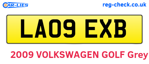 LA09EXB are the vehicle registration plates.
