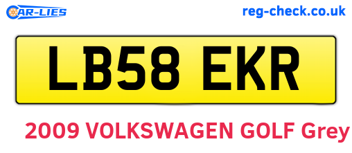 LB58EKR are the vehicle registration plates.