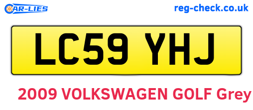 LC59YHJ are the vehicle registration plates.