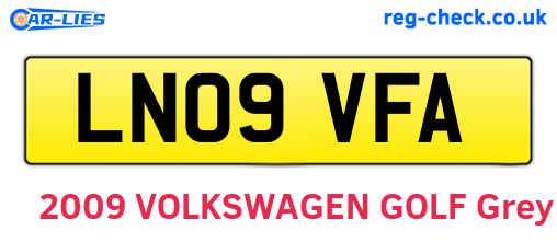 LN09VFA are the vehicle registration plates.