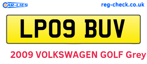 LP09BUV are the vehicle registration plates.