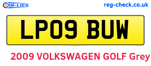LP09BUW are the vehicle registration plates.