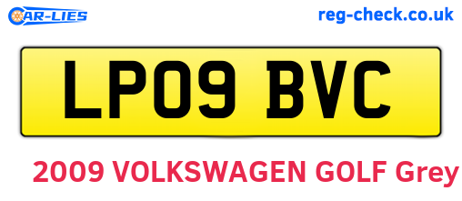 LP09BVC are the vehicle registration plates.
