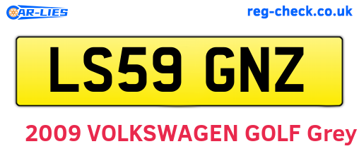 LS59GNZ are the vehicle registration plates.