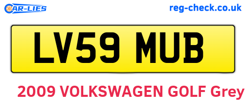 LV59MUB are the vehicle registration plates.