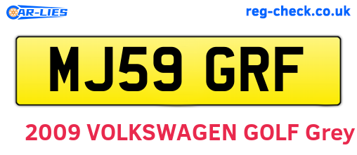 MJ59GRF are the vehicle registration plates.