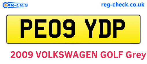 PE09YDP are the vehicle registration plates.