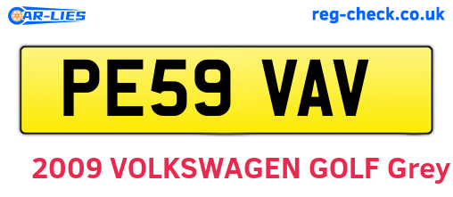 PE59VAV are the vehicle registration plates.